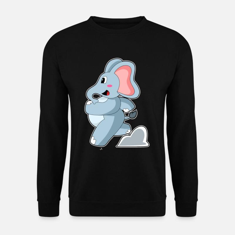 Elephant as jogger - Unisex Sweatshirt - black