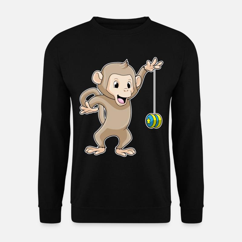 Affe mit Jojo - Unisex Pullover - Schwarz