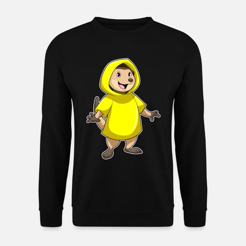 Erdmännchen mit Regenjacke - Unisex Pullover - Schwarz