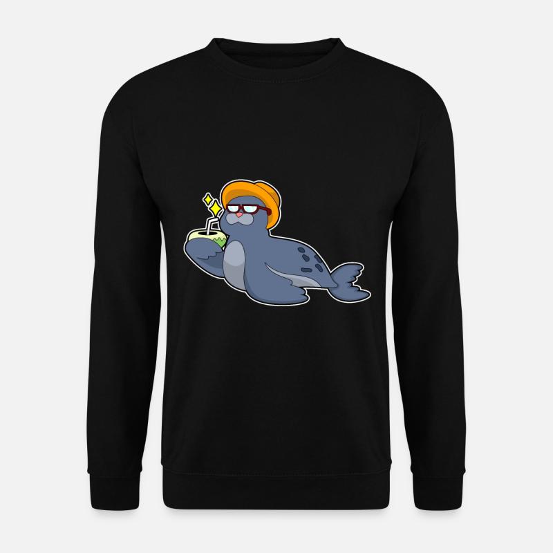 Seal with coconut - Unisex Sweatshirt - black