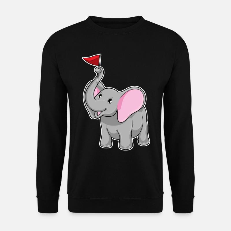 Elephant with flag - Unisex Sweatshirt - black