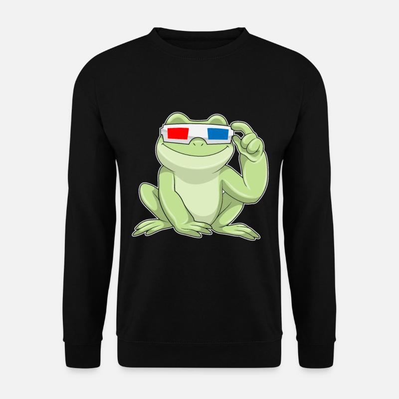 Frog with glasses - Unisex Sweatshirt - black