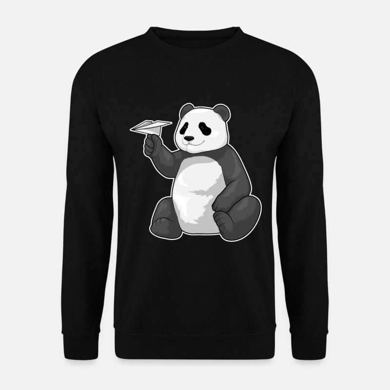 Panda Paper Plane - Unisex Sweatshirt - black