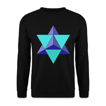 Merkaba - géométrie sacrée - spiritualité - Sweat-shirt Unisexe - noir - Devant - Alina (178cm) & Michal (187cm)