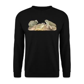 3 Klippschliefer - Wüstenschliefer - Klippdachs - Sweat-shirt Unisexe - noir - Devant - Alina (178cm) & Michal (187cm)