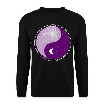 Yin Yang - Day Night - Graphics - Sun - Moon - Unisex Sweatshirt - black - Front - Alina (178cm) & Michal (187cm)
