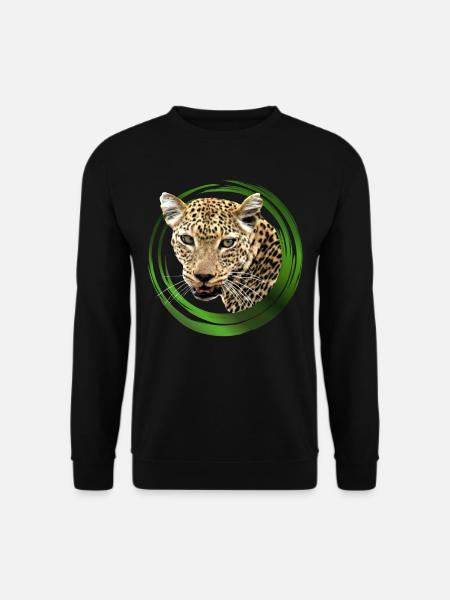 Leopard - Raubkatze - Katze - Afrika - Safari - Unisex Pullover - Schwarz