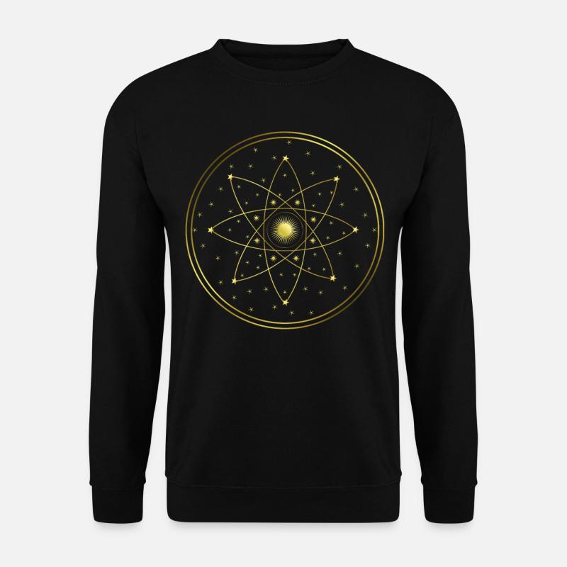 Sterne - Sonne - Kreise - Grafik - Geometrie - Unisex Pullover - Schwarz