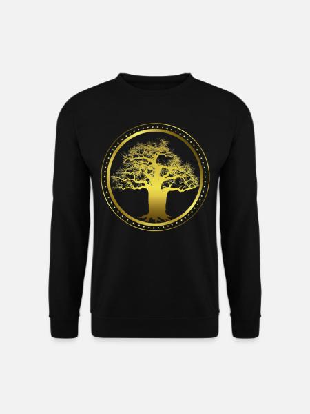 Baobab mit Kreis und Sterne - Grafik - Geometrie - Unisex Pullover - Schwarz
