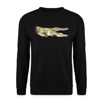 Crocodile - Reptile - Predator in Africa - Unisex Sweatshirt - black - Front - Alina (178cm) & Michal (187cm)