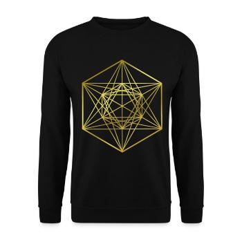 Graphisme - design graphique - géométrie sacrée - Sweat-shirt Unisexe - noir - Devant - Alina (178cm) & Michal (187cm)