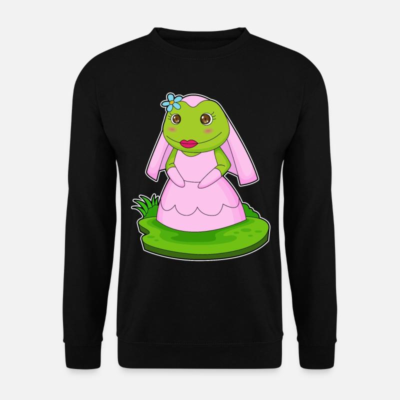 Frosch Braut Blume Hochzeit - Unisex Pullover - Schwarz