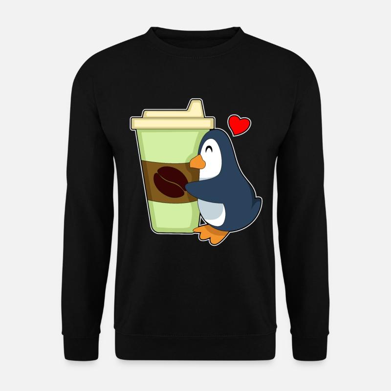 Penguin Coffee à emporter - Sweat-shirt Unisexe - noir