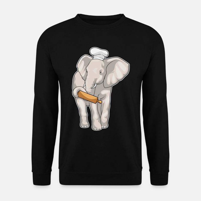 Elephant Baker Pasta Wood - Unisex Sweatshirt - black