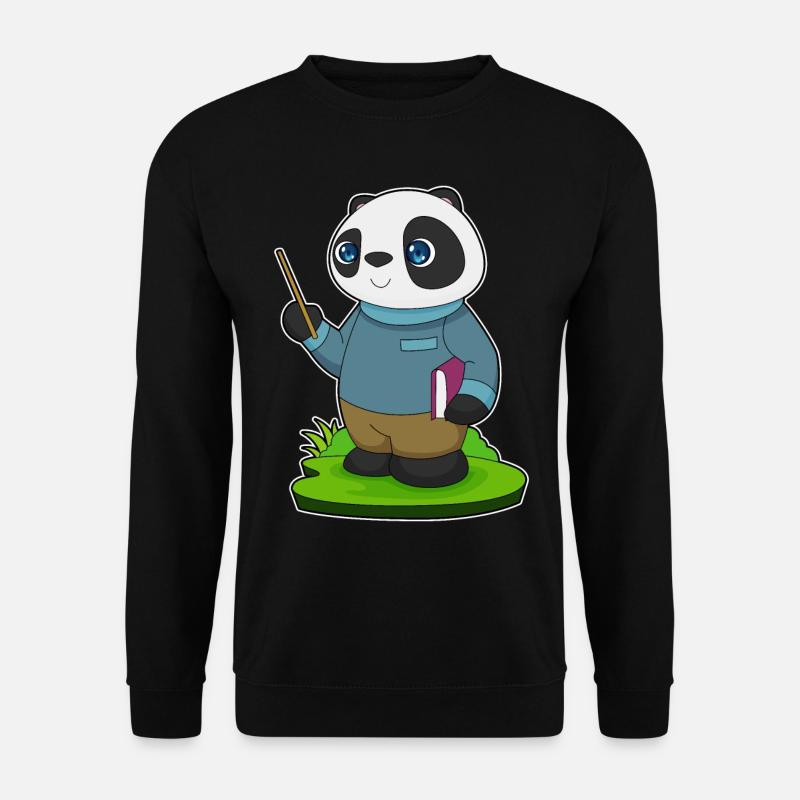 Panda Teacher Pointer - Unisex Sweatshirt - black