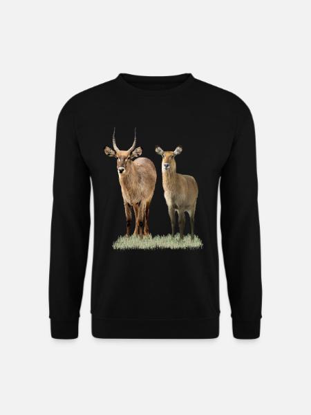 Waterbuck Pair - Antelope - Wildlife - Africa - Unisex Sweatshirt - black