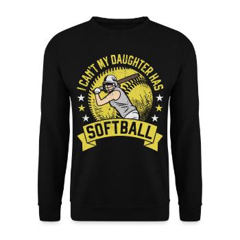 Meine Tochter hat Softball Daddy's Girl Dad Geschenk - Unisex Pullover - Schwarz - Vorne - Alina (178cm) & Michal (187cm)