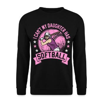 My Daughter has Softball Mom Dad Gift - Unisex Sweatshirt - black - Front - Alina (178cm) & Michal (187cm)
