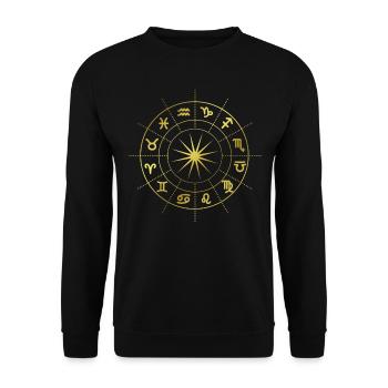 Stern - Sternzeichen - Horoskop - Astrologie - Unisex Pullover - Schwarz - Vorne - Alina (178cm) & Michal (187cm)