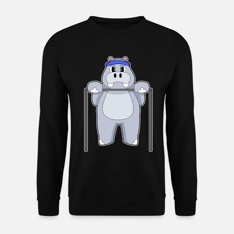 Hippo Bodybuilding Pull-ups - Unisex Sweatshirt - black
