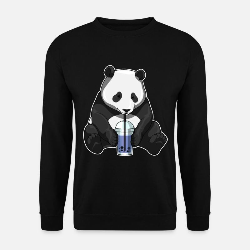 Panda Bubble Tea - Unisex Pullover - Schwarz