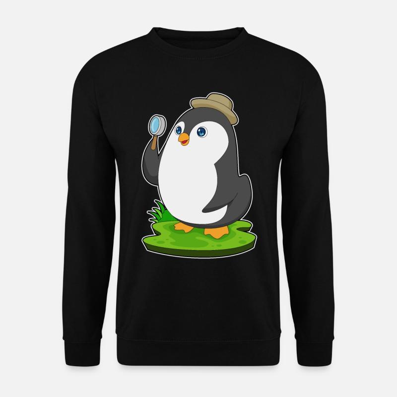 Penguin Detective Magnifier - Unisex Sweatshirt - black