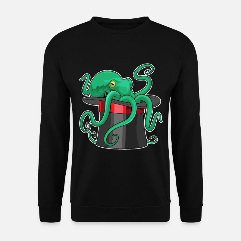 Octopus Wizard Cylinder - Unisex Sweatshirt - black