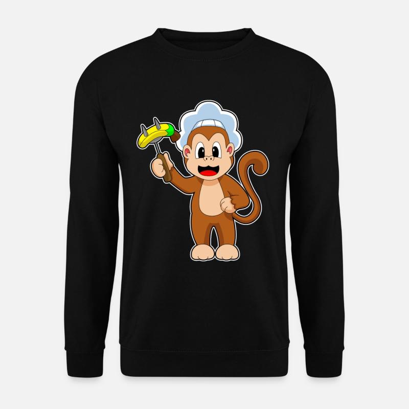 Monkey Cook Banane - Sweat-shirt Unisexe - noir