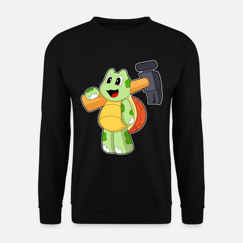 Schildkröte Handwerker Hammer - Unisex Pullover - Schwarz