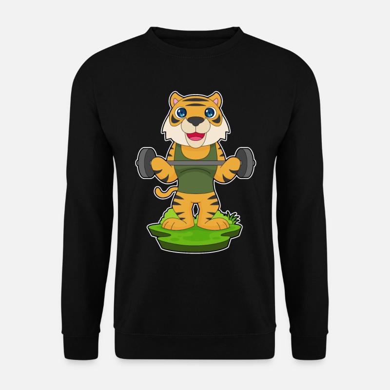 Tiger Bodybuilding Barbell - Unisex Sweatshirt - black