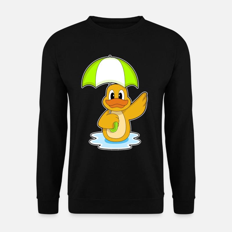 Ente Schwimmen Regenschirm - Unisex Pullover - Schwarz