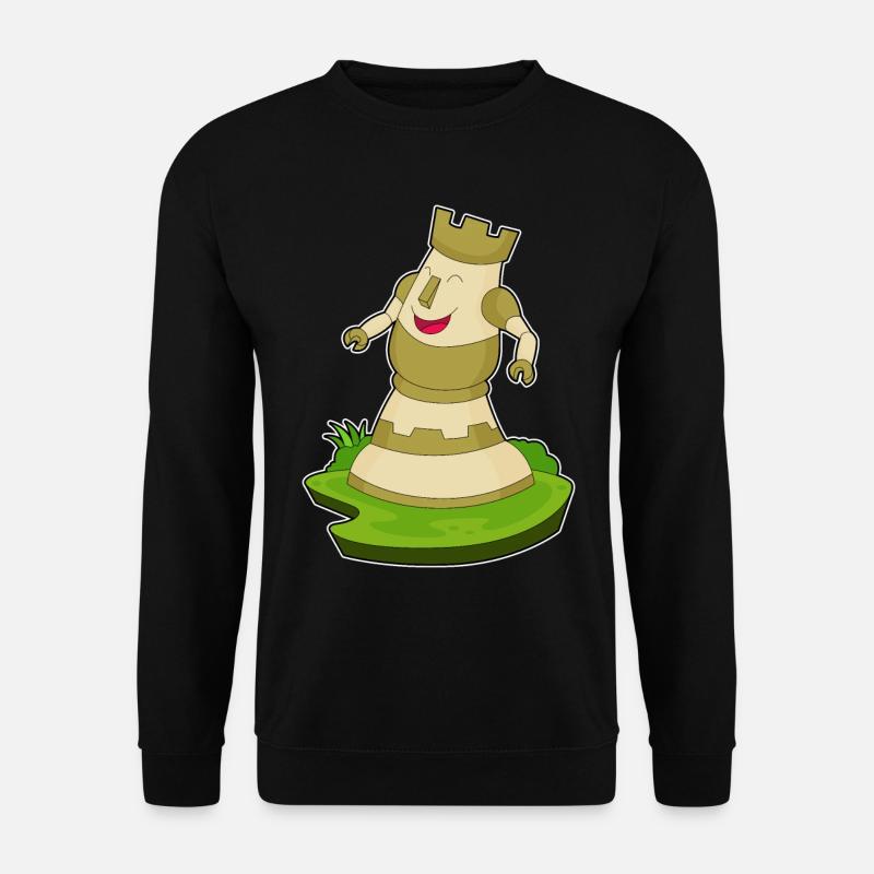 Schachfigur Turm Schach - Unisex Pullover - Schwarz