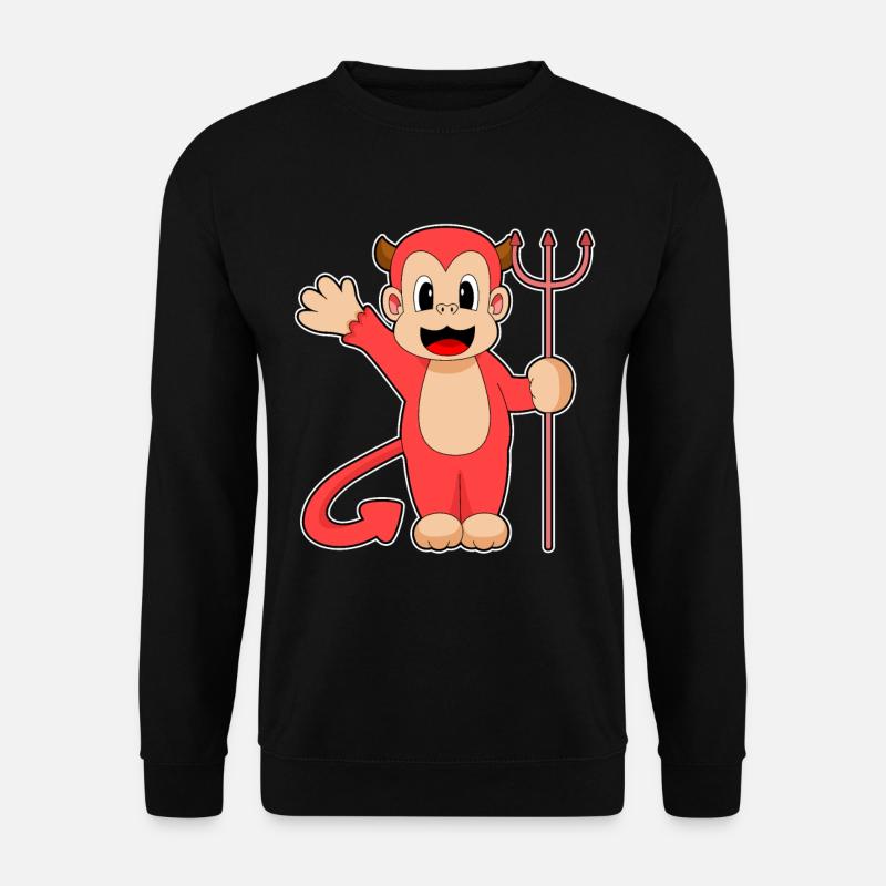Monkey Halloween Devil Trident - Unisex Sweatshirt - black