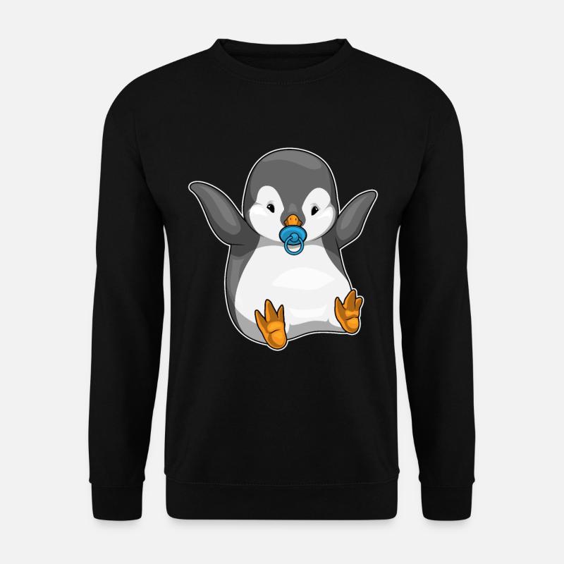 Penguin Baby Pacifier - Unisex Sweatshirt - black