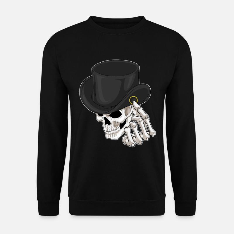 Skull Groom Wedding Ring - Unisex Sweatshirt - black