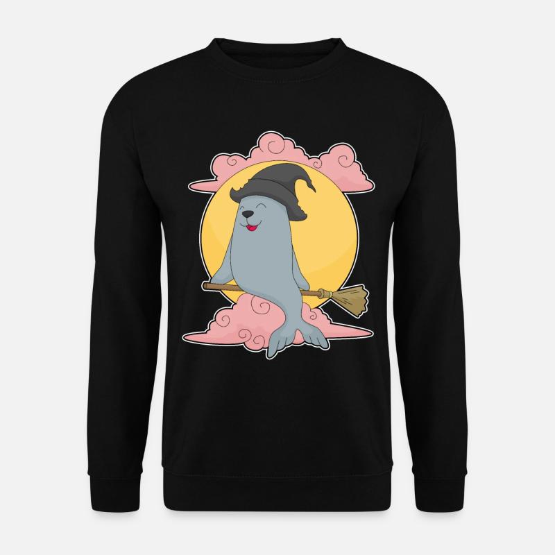 Balai de sorcière d'Halloween - Sweat-shirt Unisexe - noir