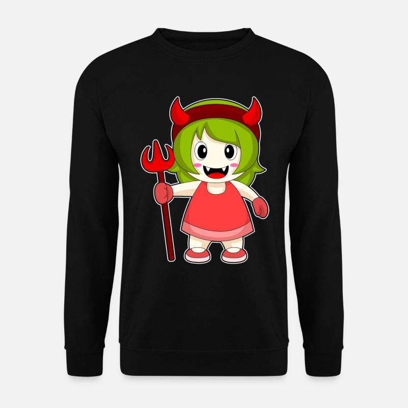 Girls Halloween Devil Trident - Unisex Sweatshirt - black