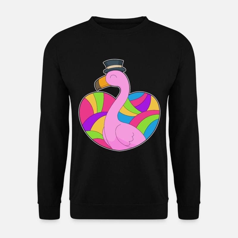 Flamingo Heart - Unisex Sweatshirt - black