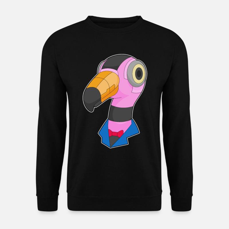 Flamingo Robot - Unisex Sweatshirt - black