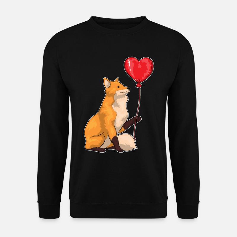 Fox Heart Balloon - Unisex Sweatshirt - black