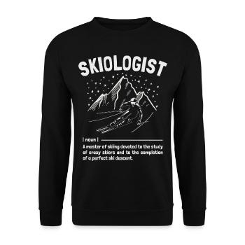 Skiologe Definition Spaß für Skifahrer - Unisex Pullover - Schwarz - Vorne - Alina (178cm) & Michal (187cm)