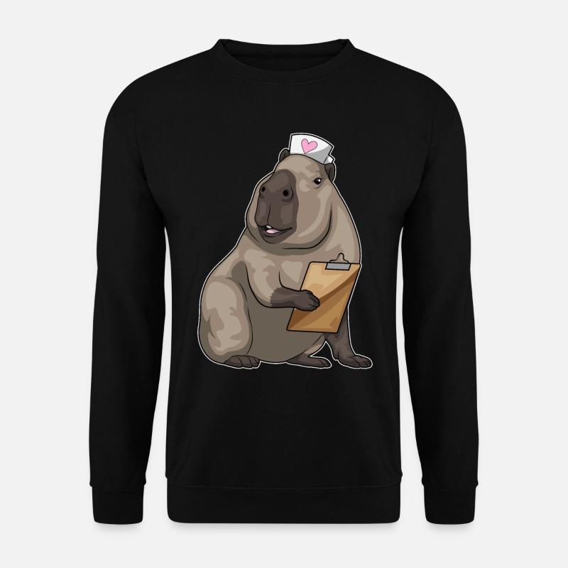 Capybara Nurse Notepad - Unisex Sweatshirt - black