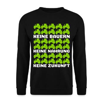 Keine Bauern Keine Nahrung Keine Zukunft Bauer - Unisex Pullover - Schwarz - Vorne - Alina (178cm) & Michal (187cm)