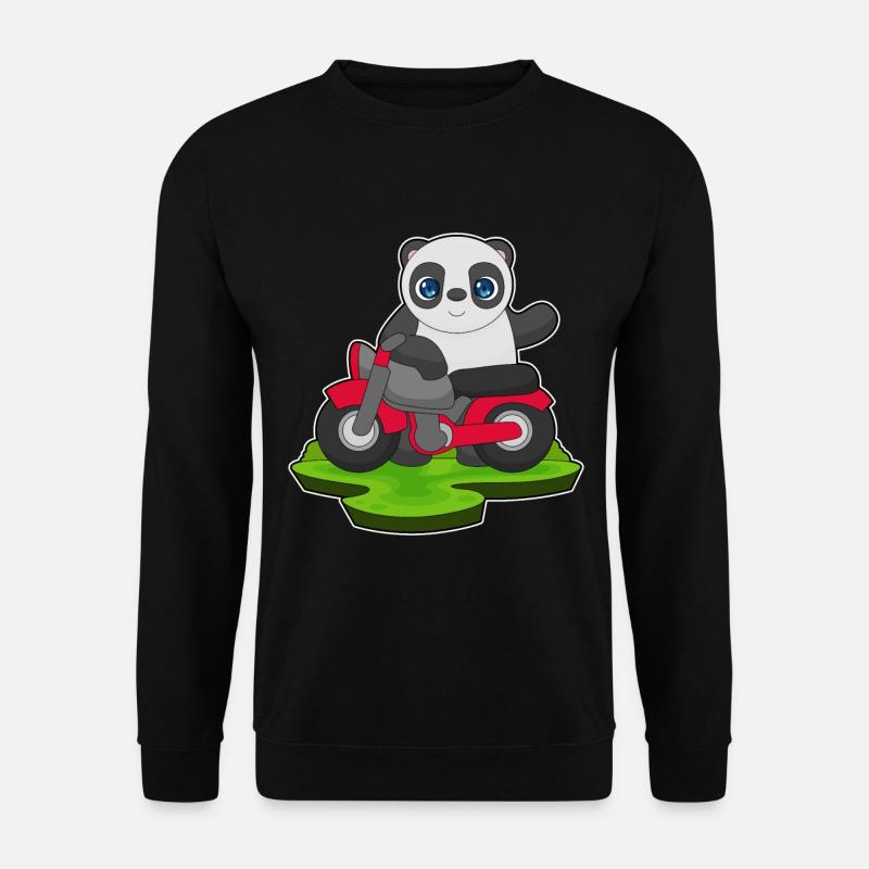 Panda Motorrad - Unisex Pullover - Schwarz