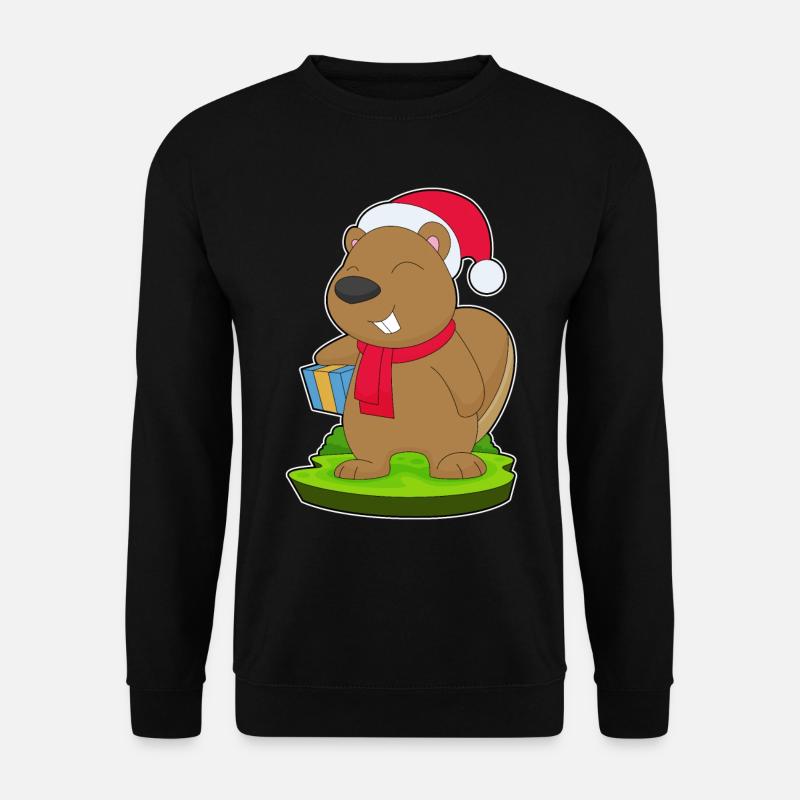 Beaver Christmas Package - Unisex Sweatshirt - black