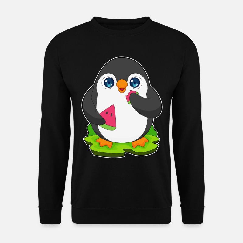 Penguin Watermelon Fruit - Unisex Sweatshirt - black