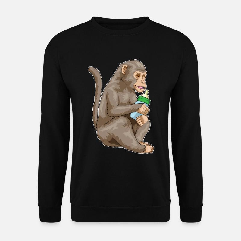 Monkey Baby Bottle - Unisex Sweatshirt - black
