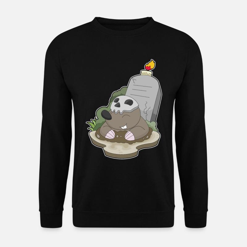 Mole Halloween Headstone Candle - Unisex Sweatshirt - black