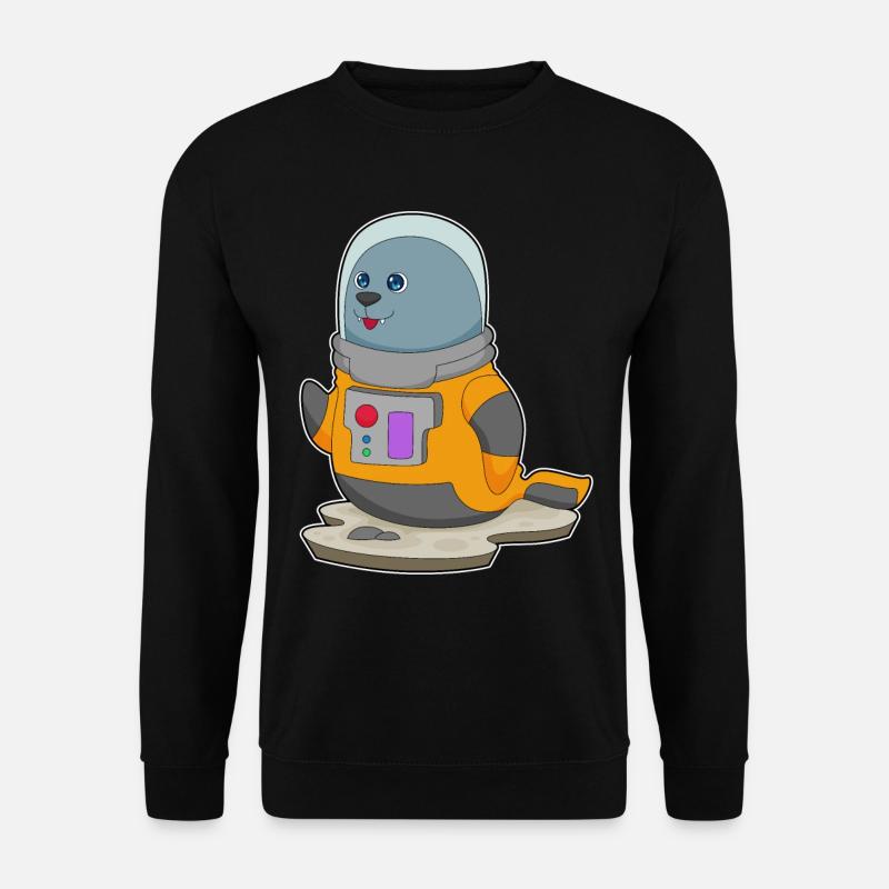 Seal Astronaut Space - Sweat-shirt Unisexe - noir