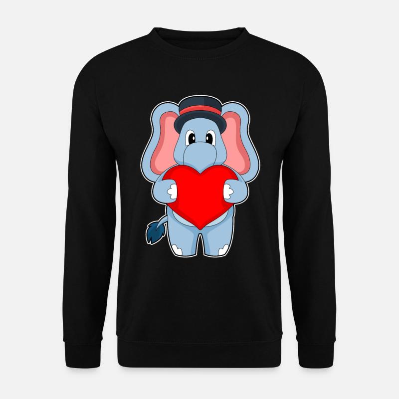 Elephant Groom Heart Wedding - Unisex Sweatshirt - black